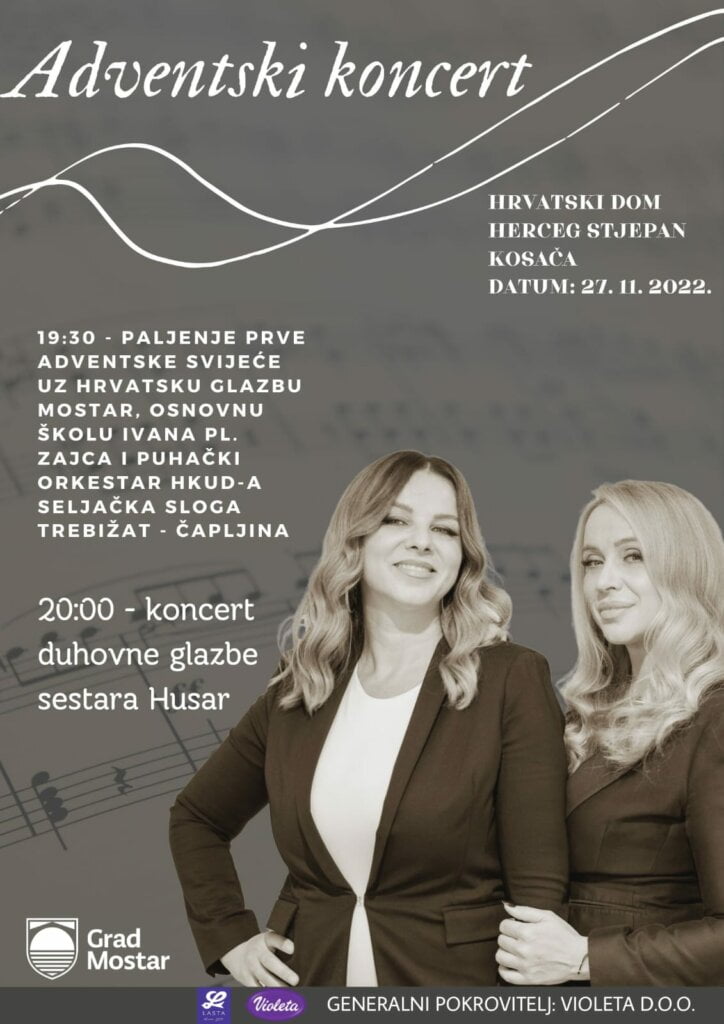 Večeras Adventski koncert u Kosači