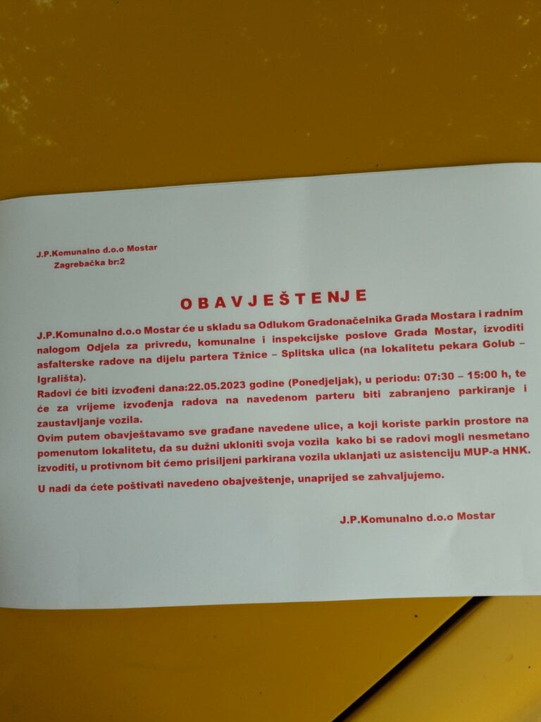U ponedjeljak radovi na dijelu partera Tržnice - Splitska ulica