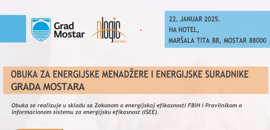 Obuka za energijske menadžere i energijske suradnike Grada Mostara