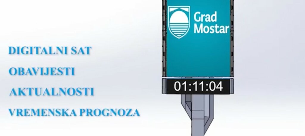 Grad Mostar postavlja novi moderni sat kod Projektanta
